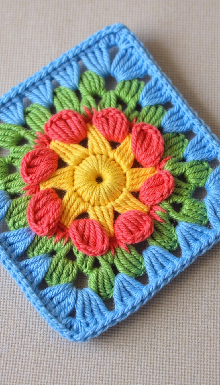 8. The Iconic Granny Square Flower