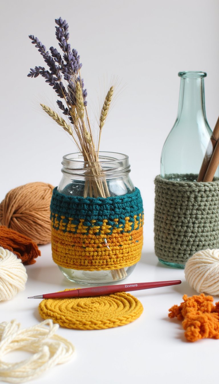 12. Upcycled Jar & Bottle Cozies