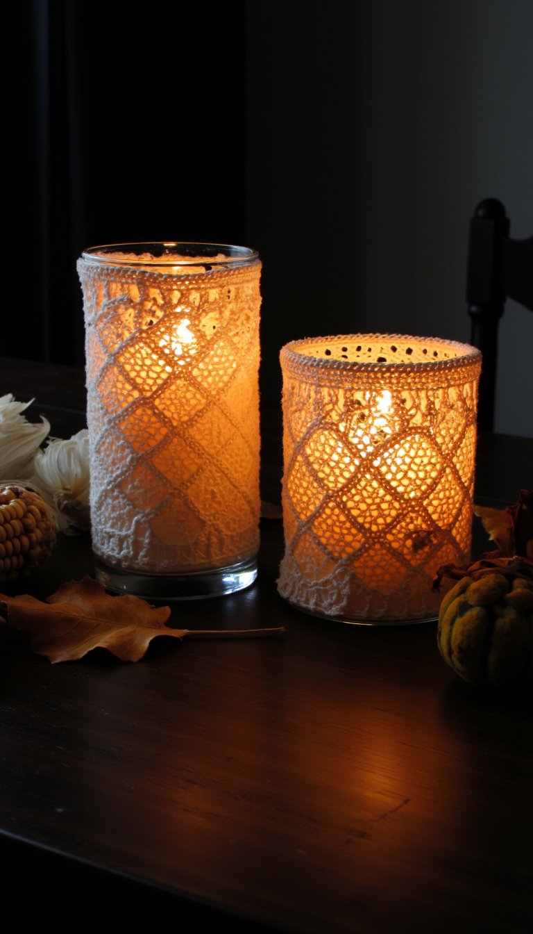16. “Boo”tiful Lace-Look Candles Sleeves