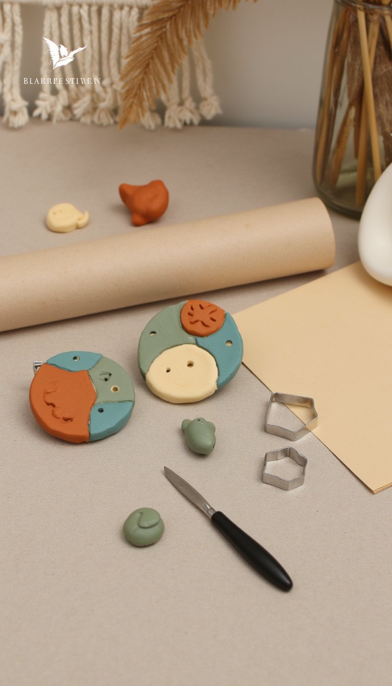 7. Boho-Inspired Clay Earrings