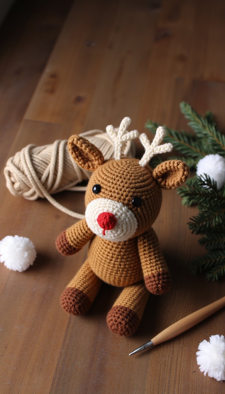 6. Adorably Easy Reindeer Amigurumi