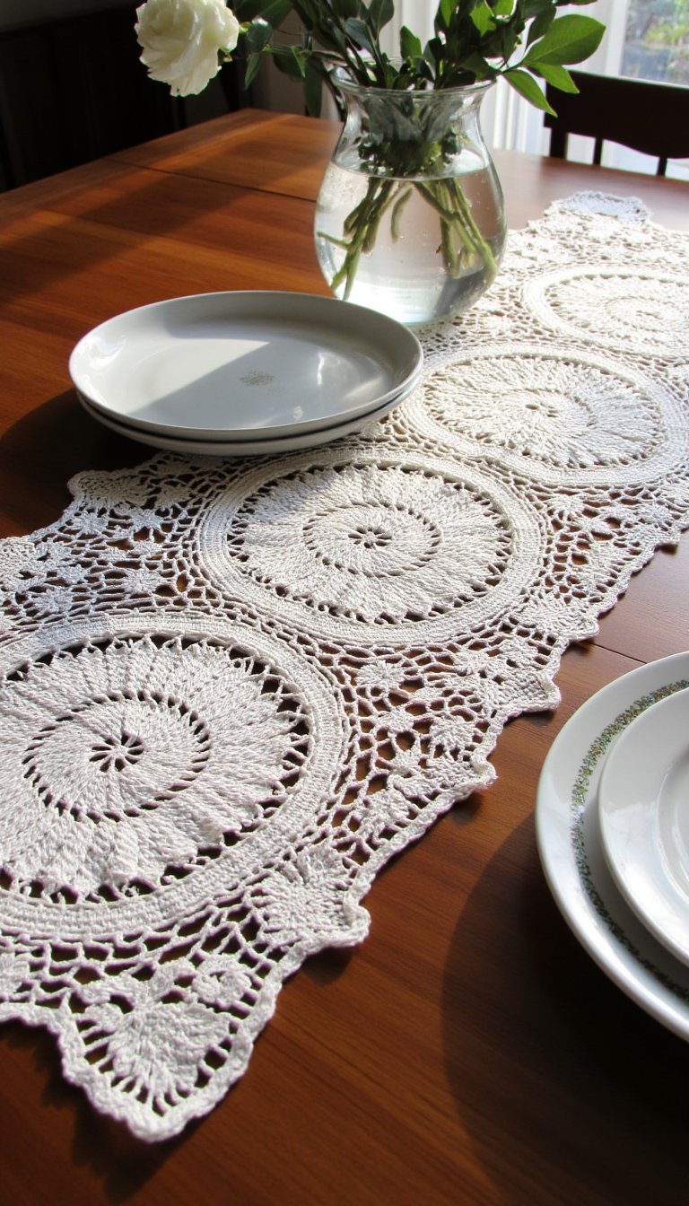 8. Elegant & Lacy Table Runners