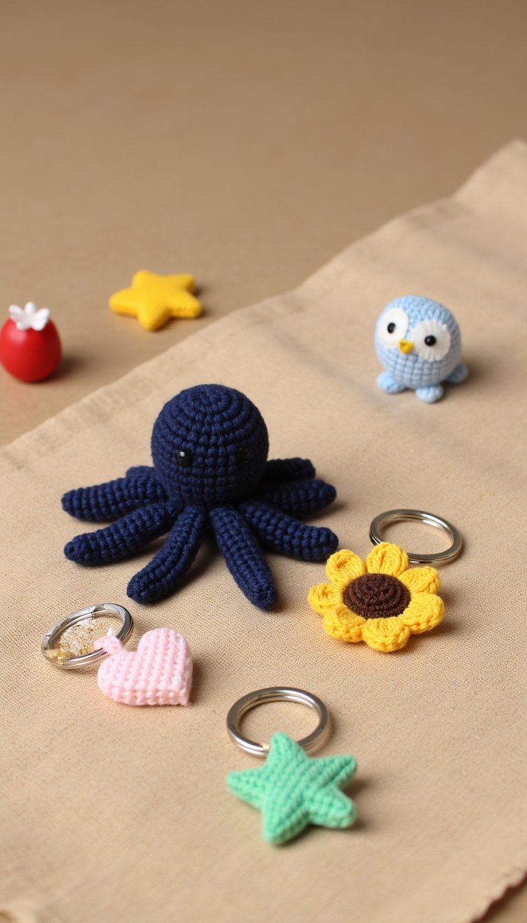 8. Tiny Amigurumi Keychains