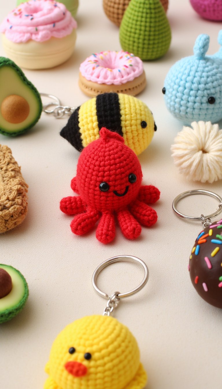 1. Amigurumi Keychain Buddies