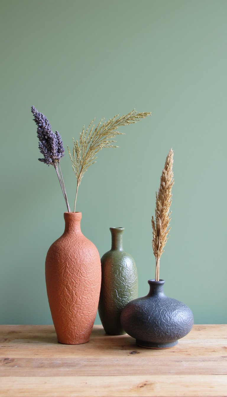 8. Matching Textured Bud Vases