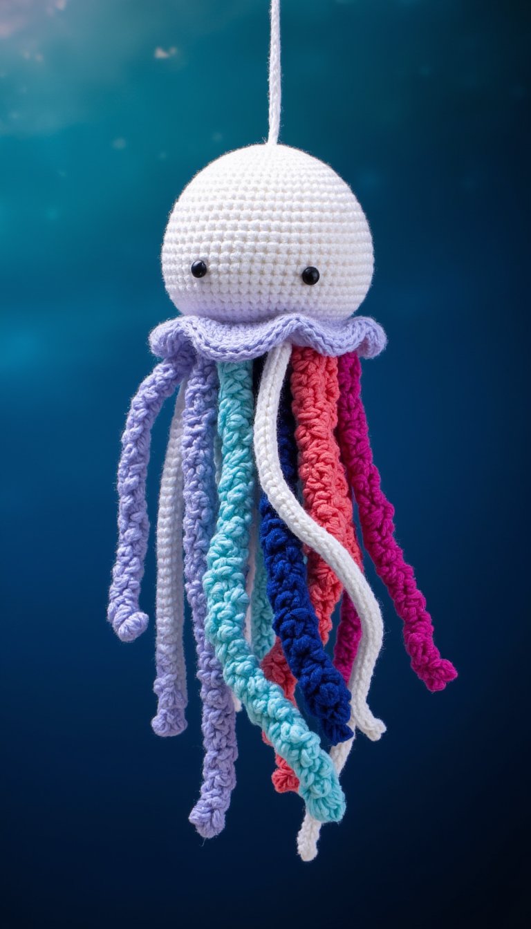 12. A Jellyfish with Flowing Tentacles