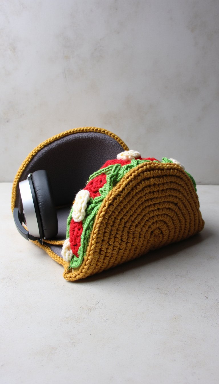 1. The Tech Taco (A Cozy Headphone Case)
