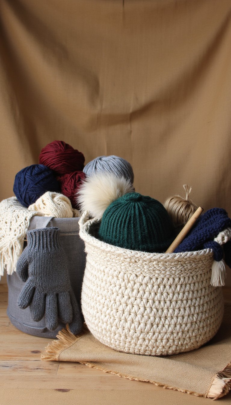 12. Storage Baskets for Winter Clutter