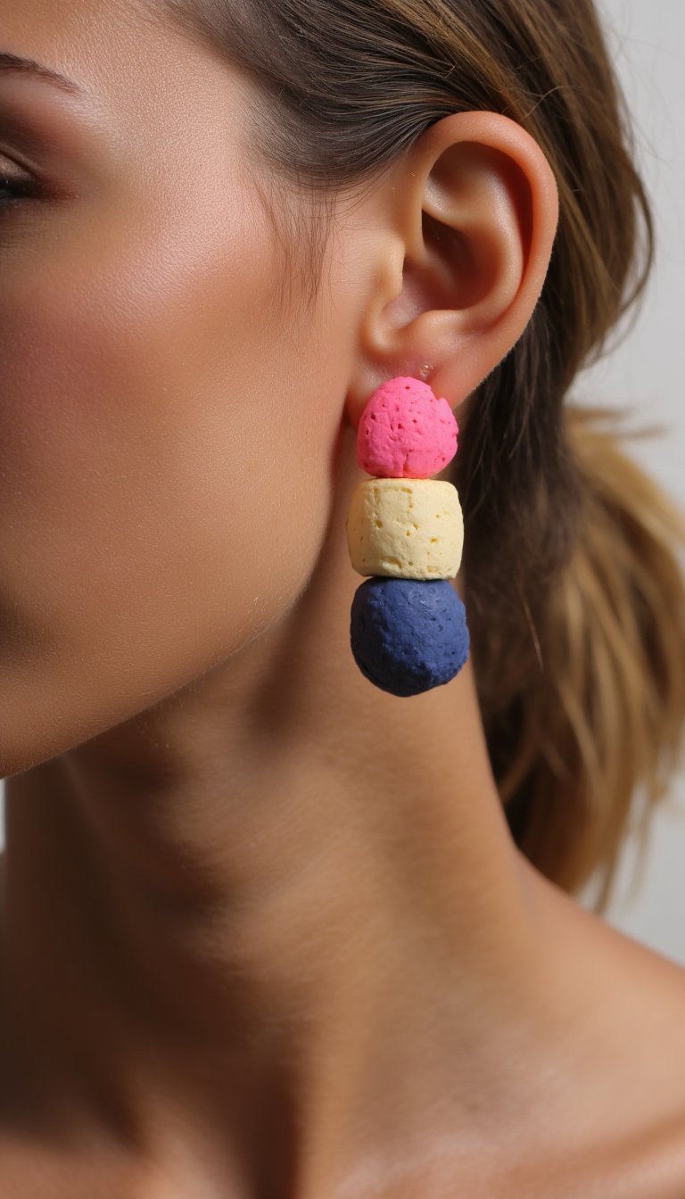 12. Geometric Clay Earrings