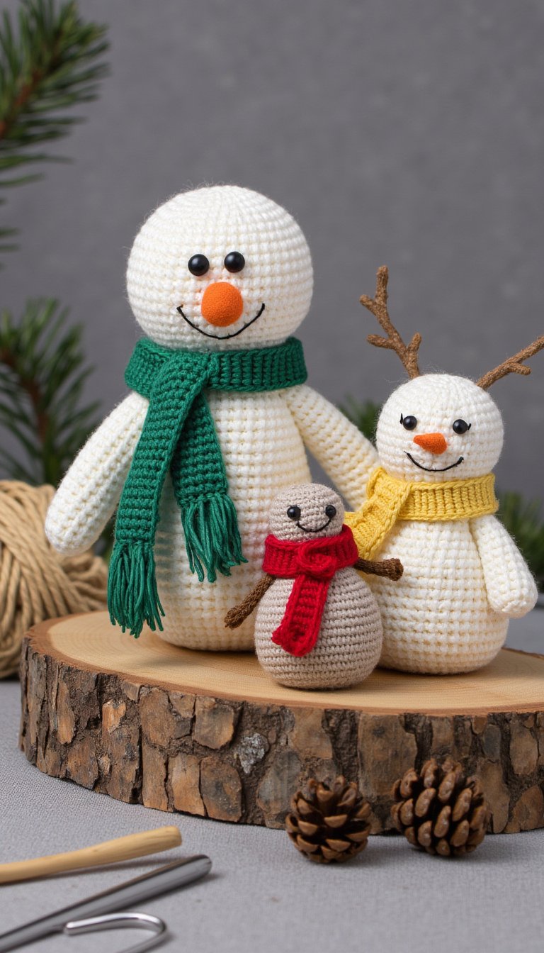 8. Amigurumi Snowmen (More Personality Than Frosty)