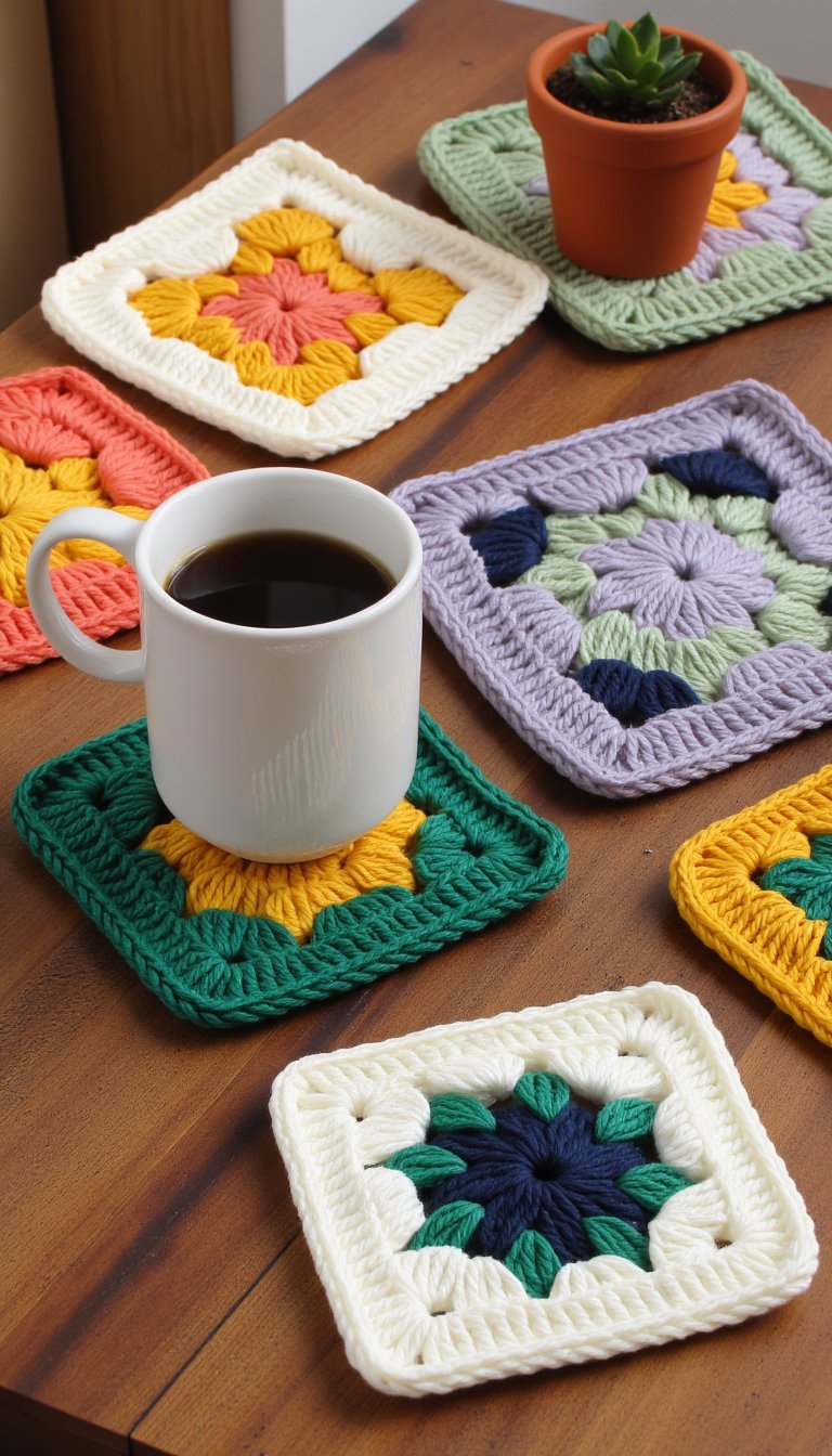 3. Playful Petal Coasters & Placemats