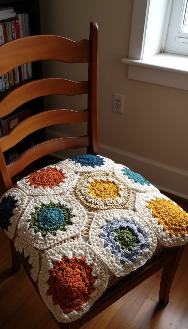 21. Patchwork-Style Chair or Stool Cushion