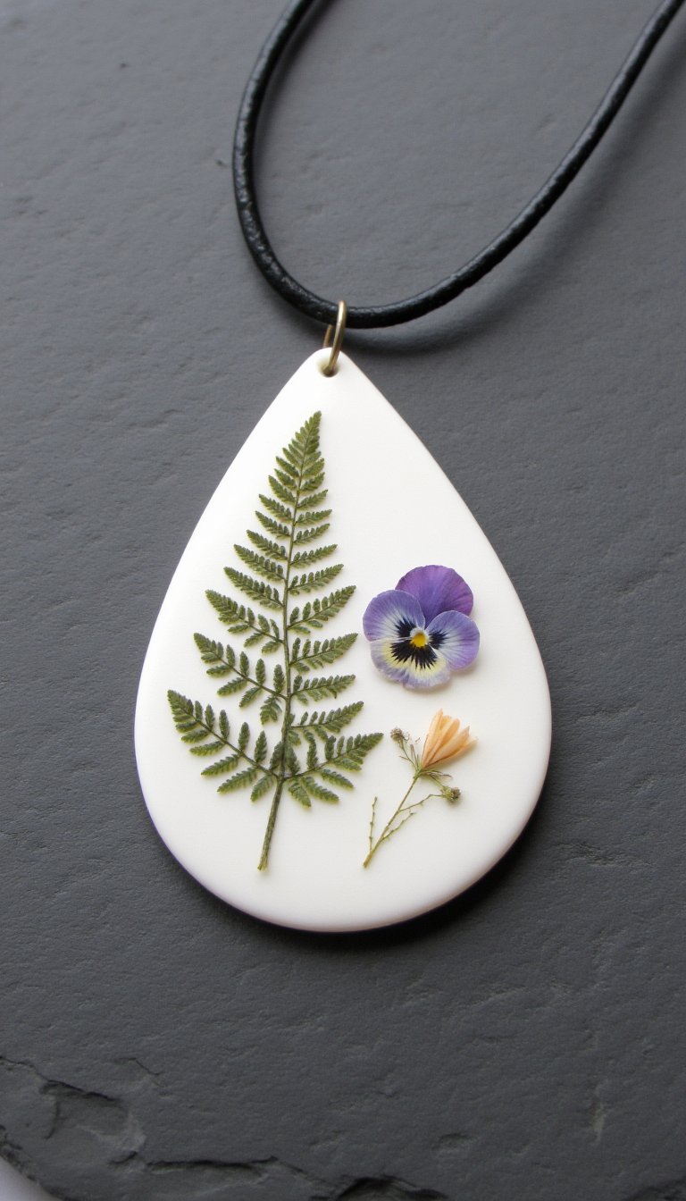 5. Pressed Flower and Leaf Jewelry