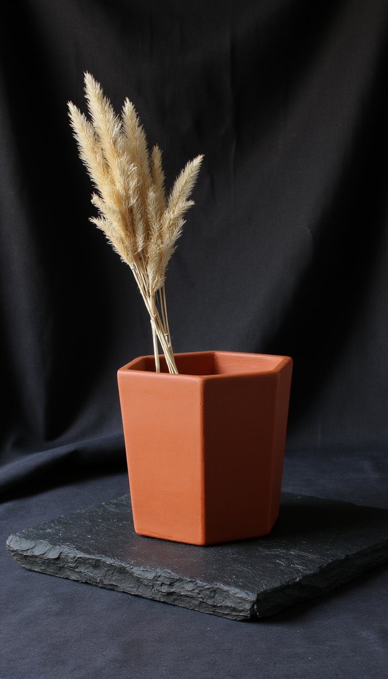 11. Geometric Planter with Fall Colors