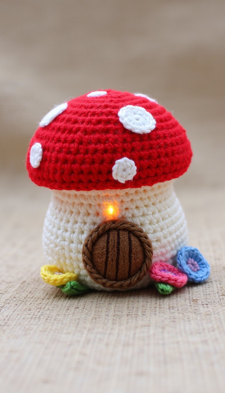 3. Whimsical Mushroom Cottage with a Door