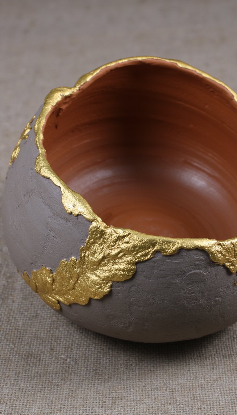 12. Press-Formed Bowl with Gold Leaf Accent