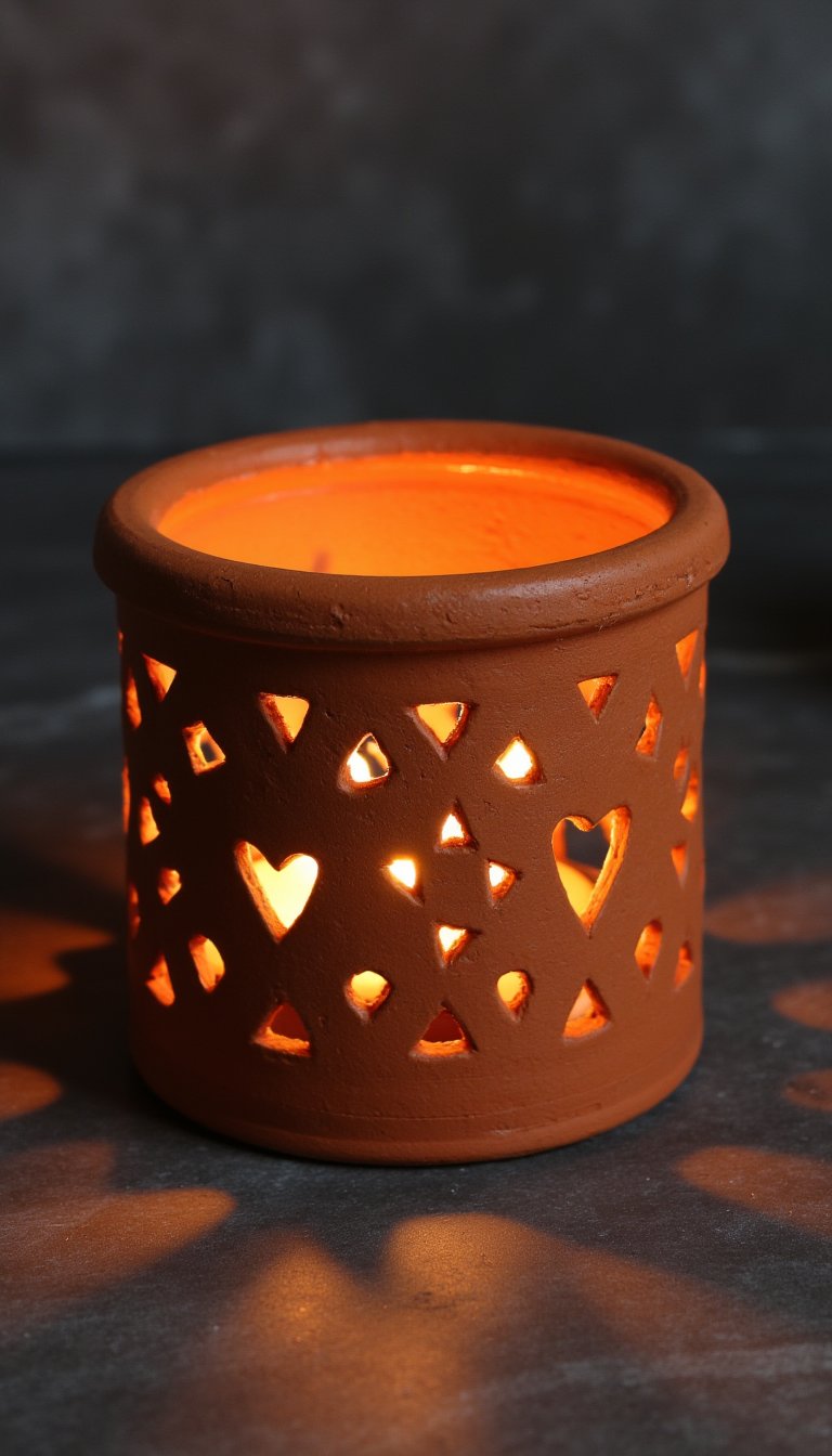 27. Elegant Candle Holder with Cut-Outs