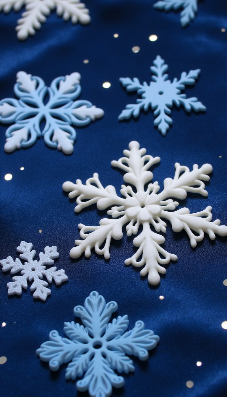 3. Elegant Porcelain-Look Snowflakes