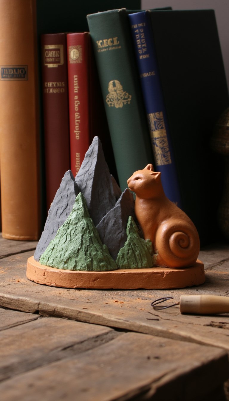 15. Themed Clay Bookends