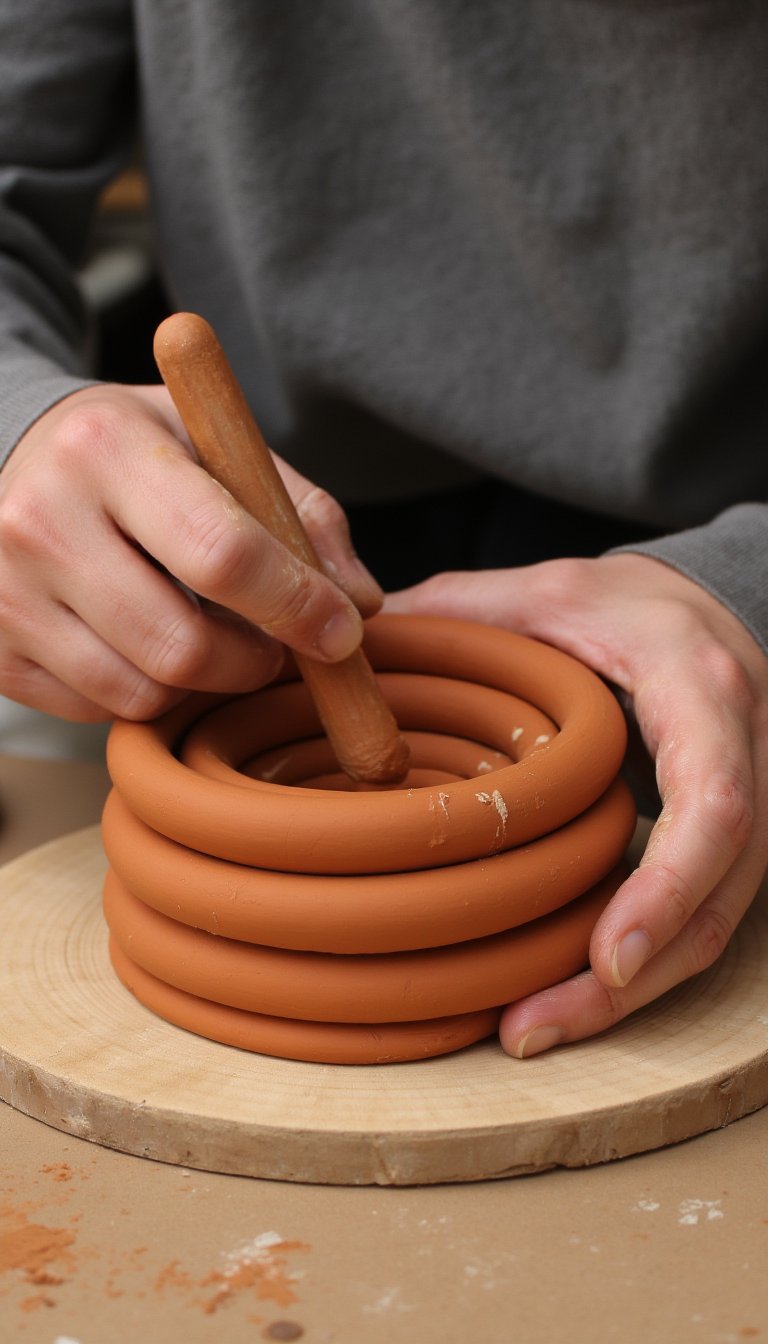 17. Coiled Clay Bowls
