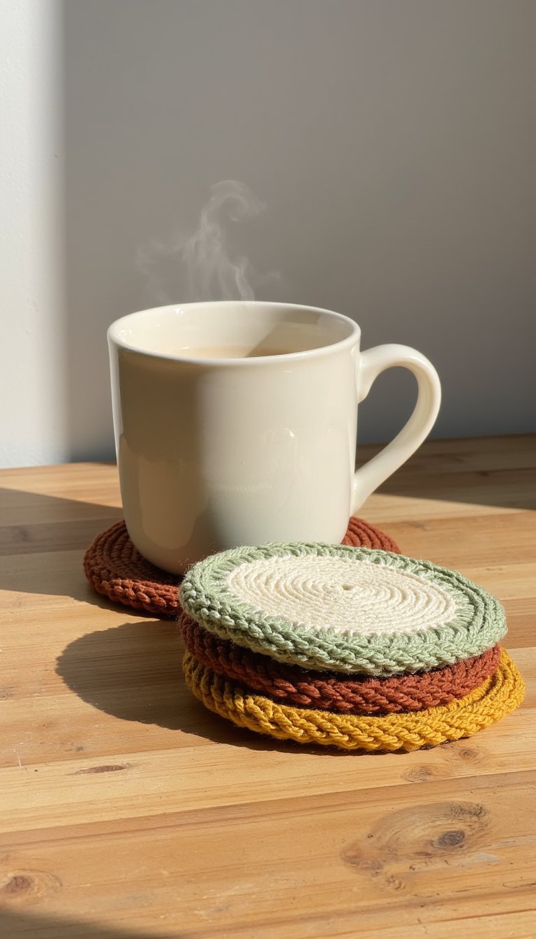 2. Cozy Coffee Cup Coasters
