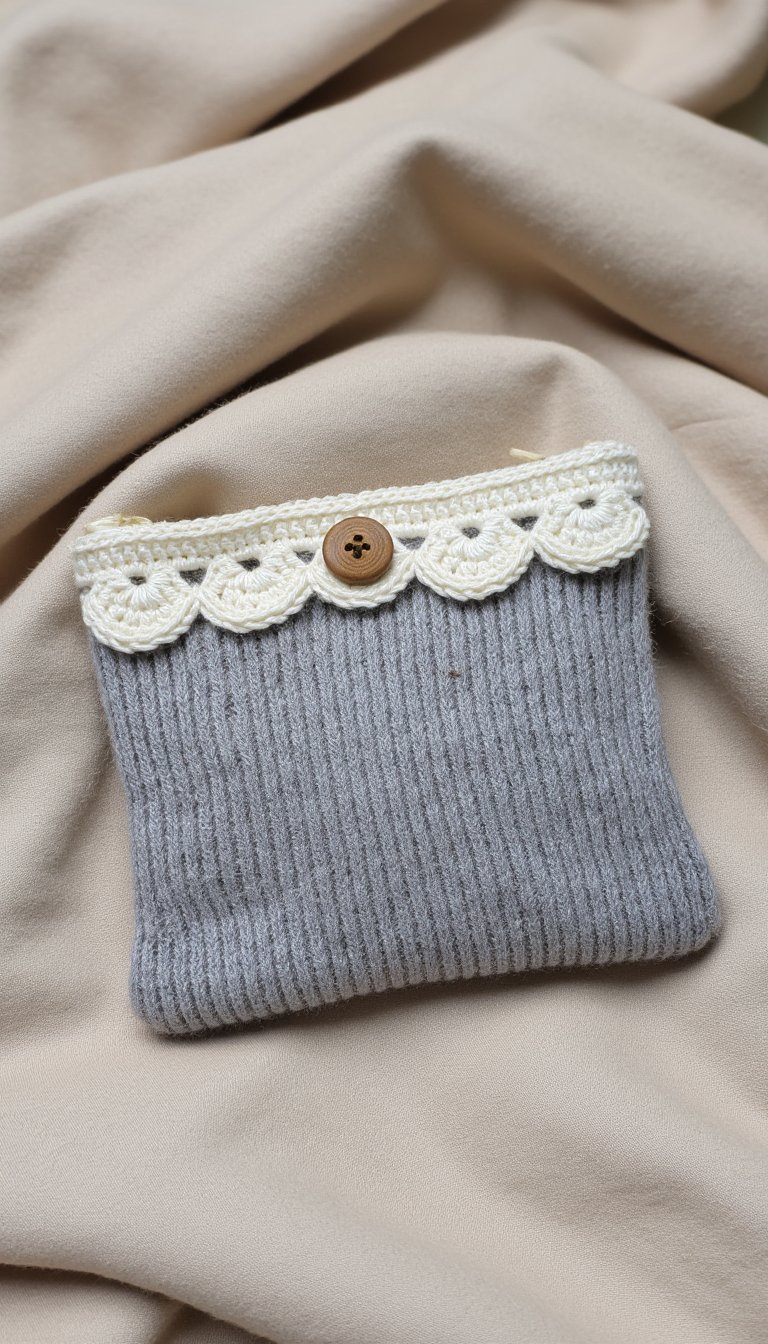15. The Upcycled Sweater-Sleeve Pouch