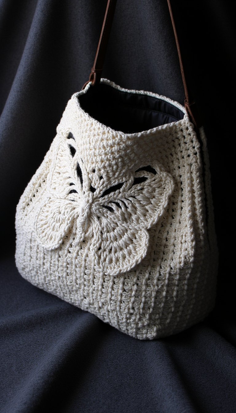 8. The Filet Crochet Statement Bag