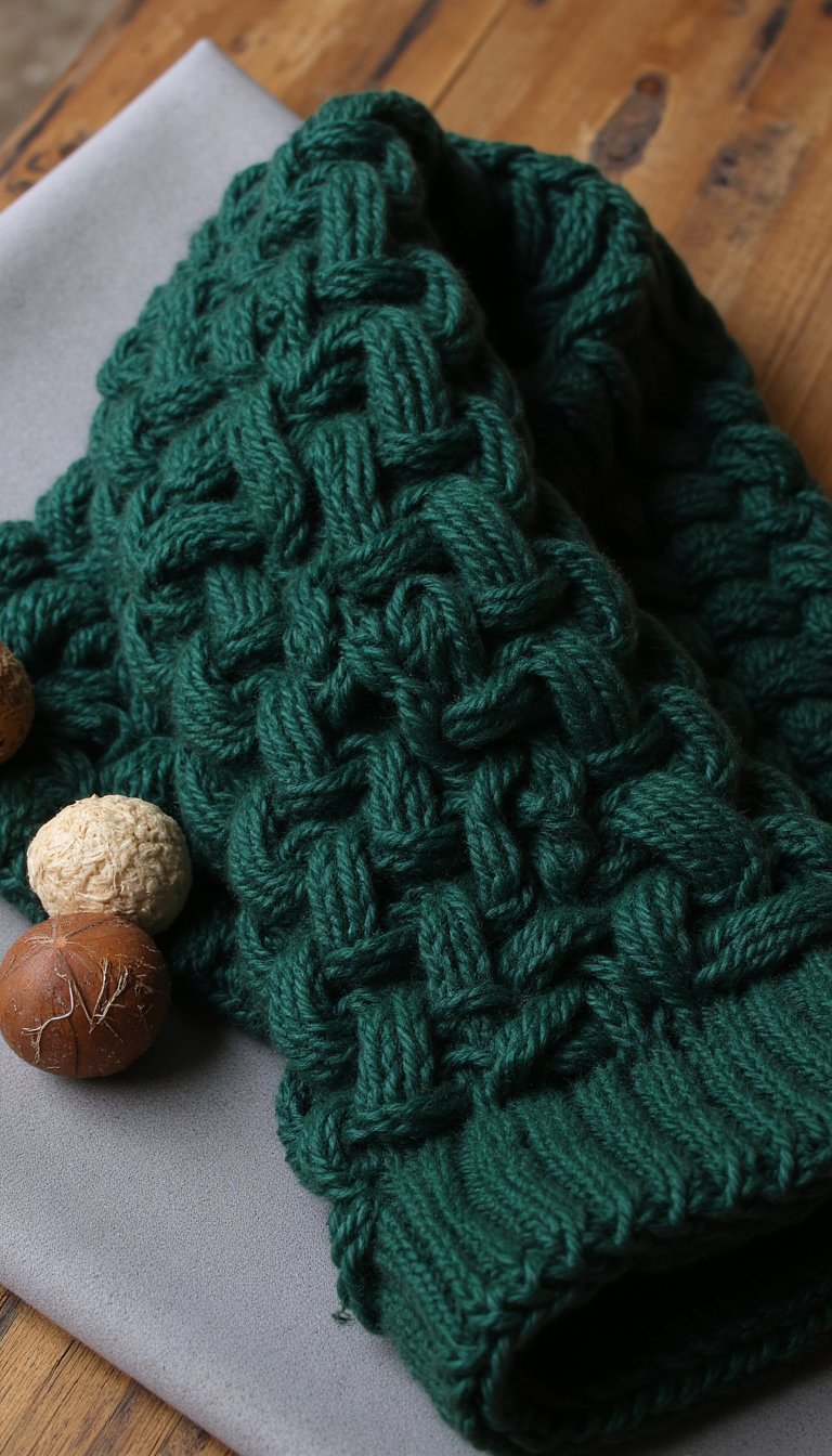 13. The Chunky Basketweave Scarf