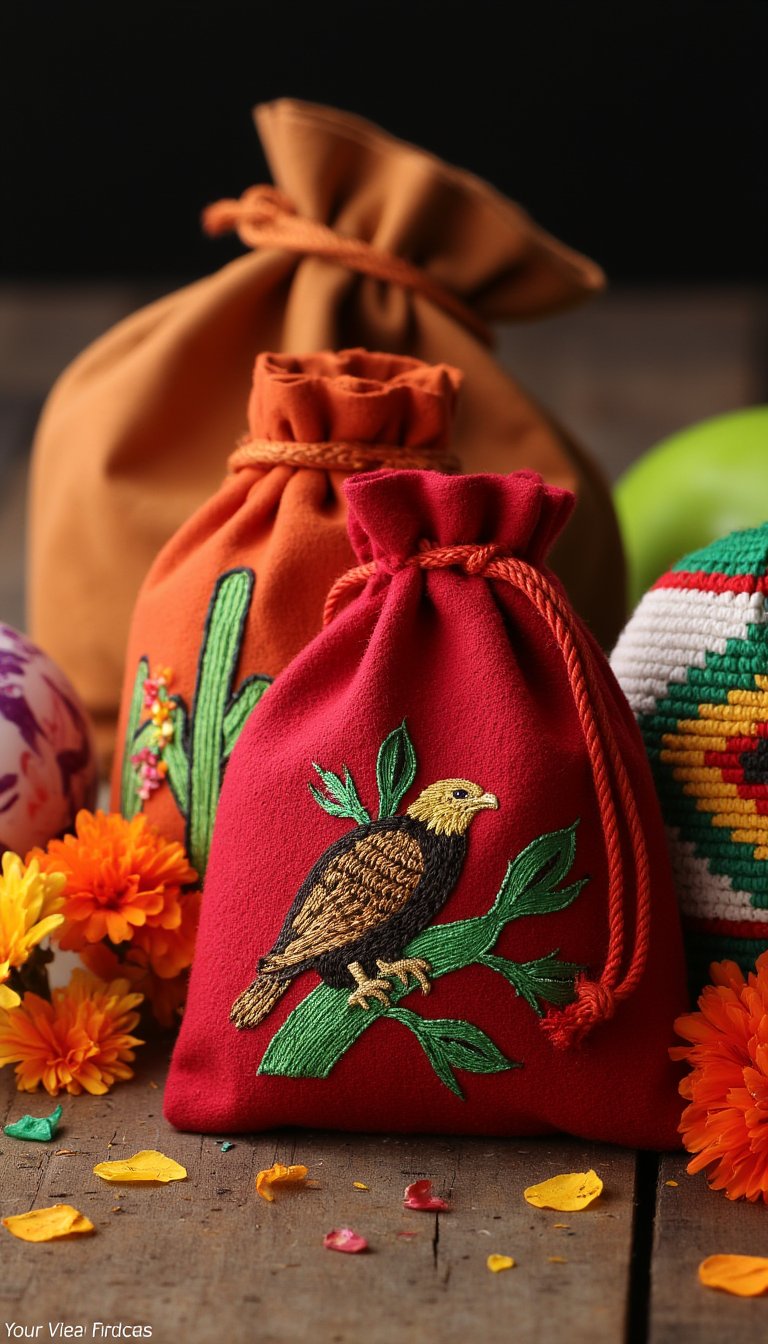 12. Embroidered Independence Day Pouches
