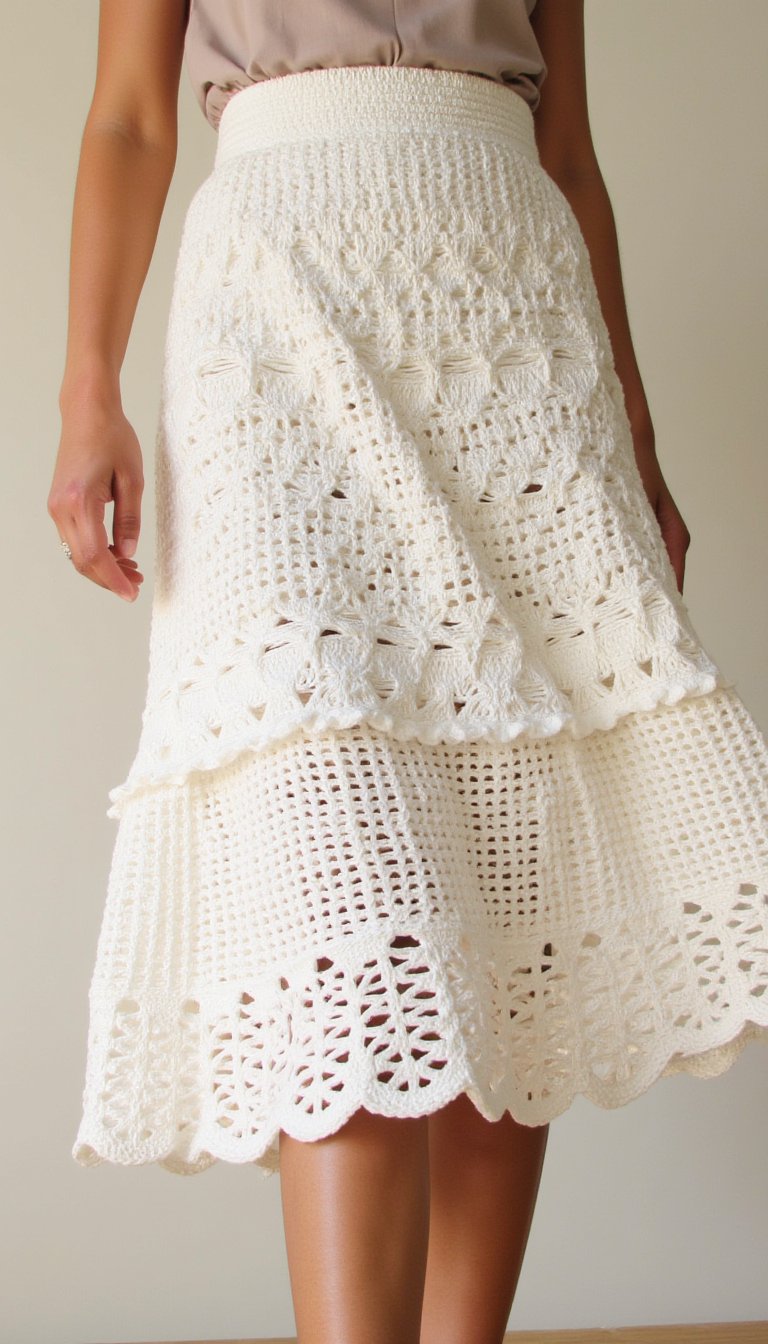 11. Playful Crochet Skirt (Midi or Mini)