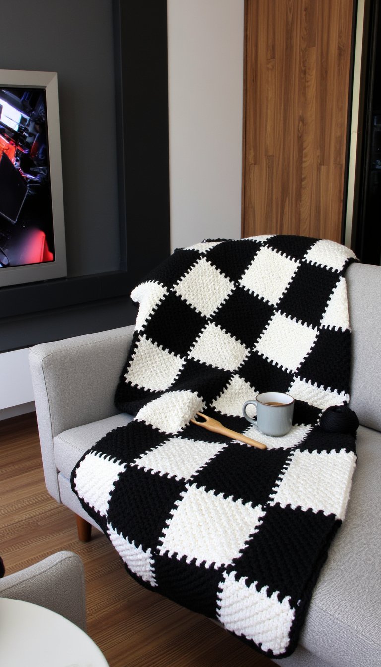 3. Checkered Flag Throw Blanket