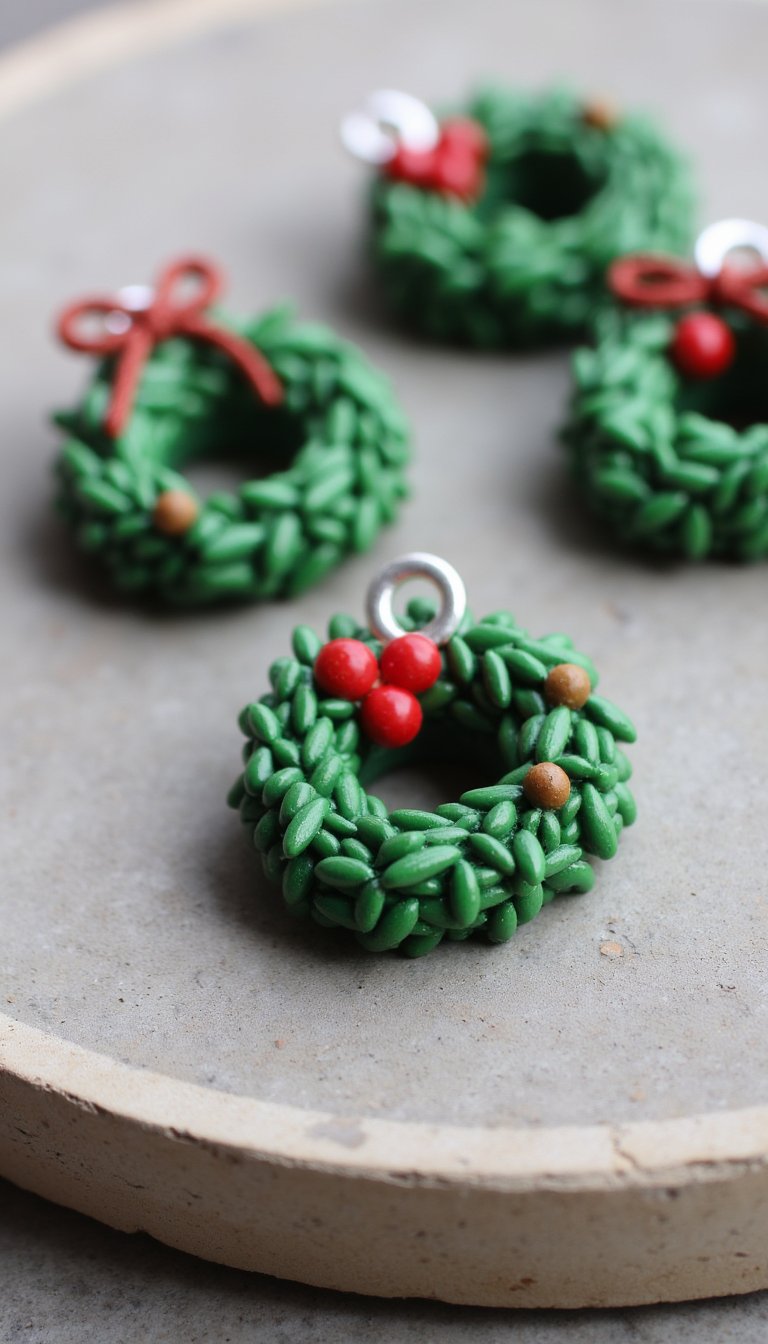 5. Miniature Clay Wreath Charms