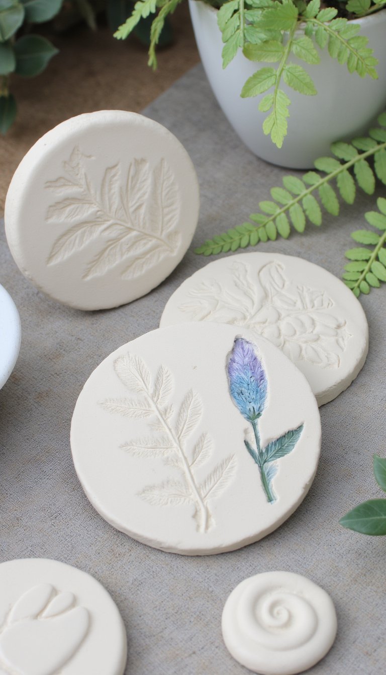 6. Pressed Botanical Coasters