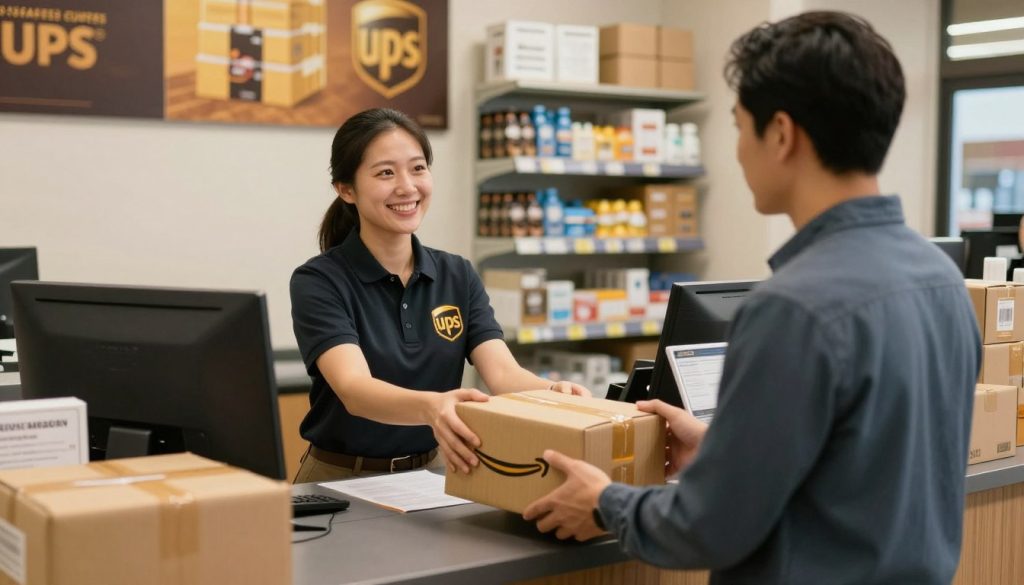 how to drop off Amazon returns at UPS at store counter