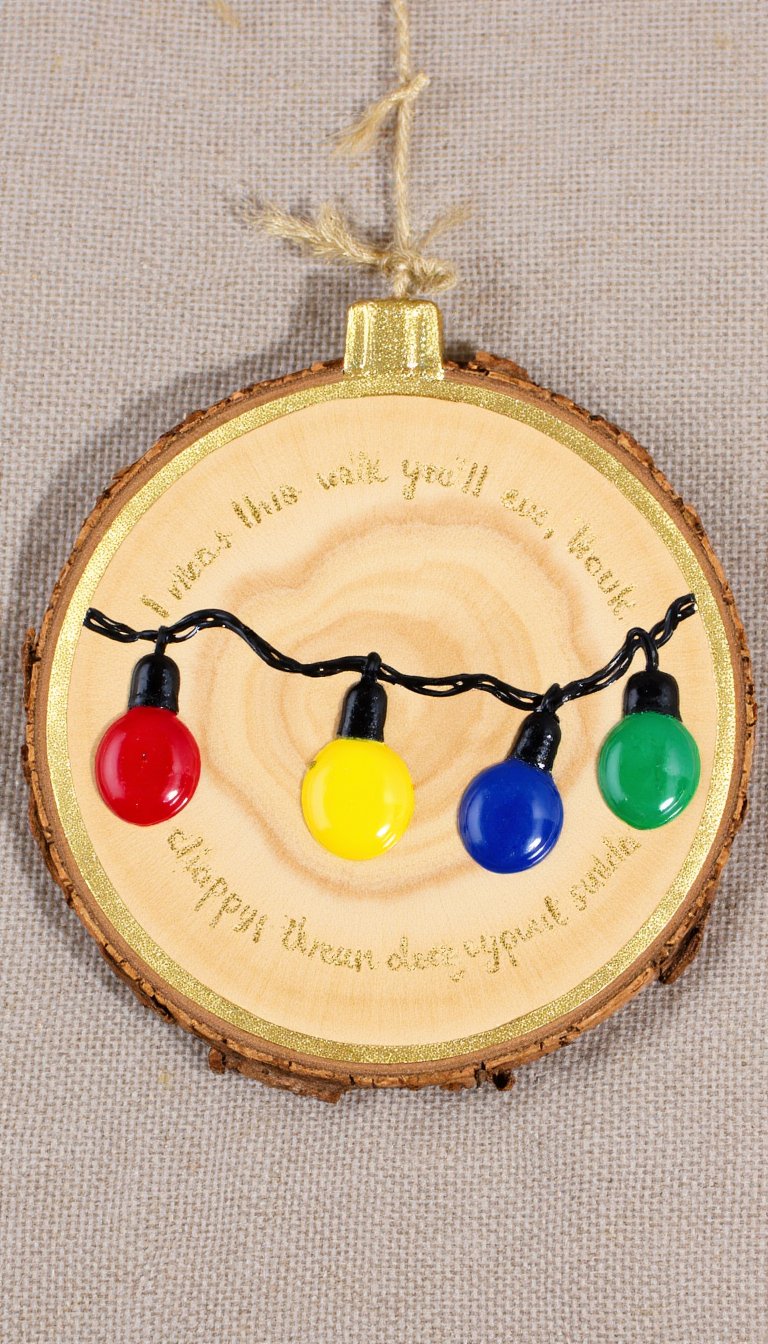 8. Thumbprint String of Lights Ornament
