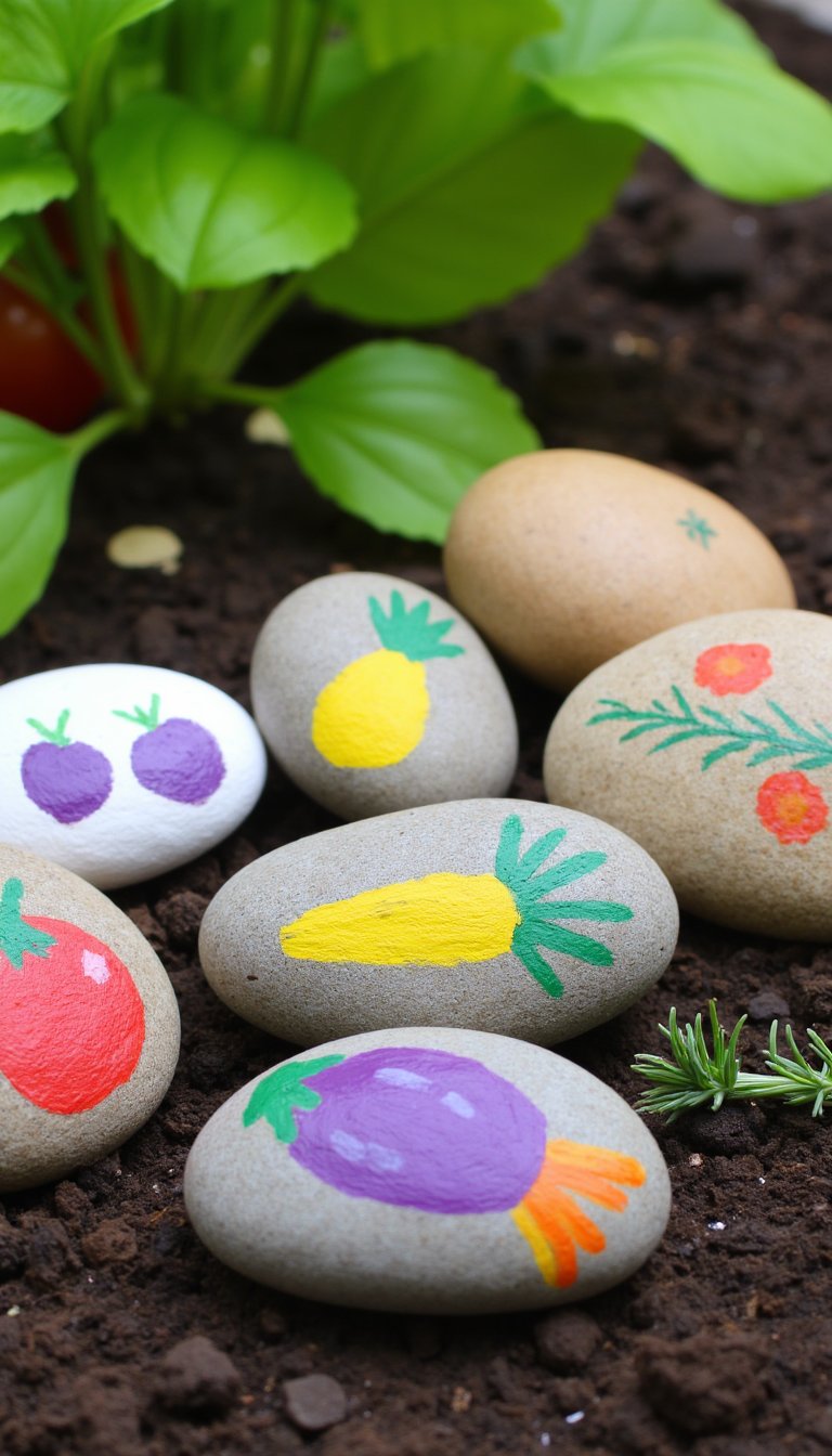 2. Painted Rock Garden Markers