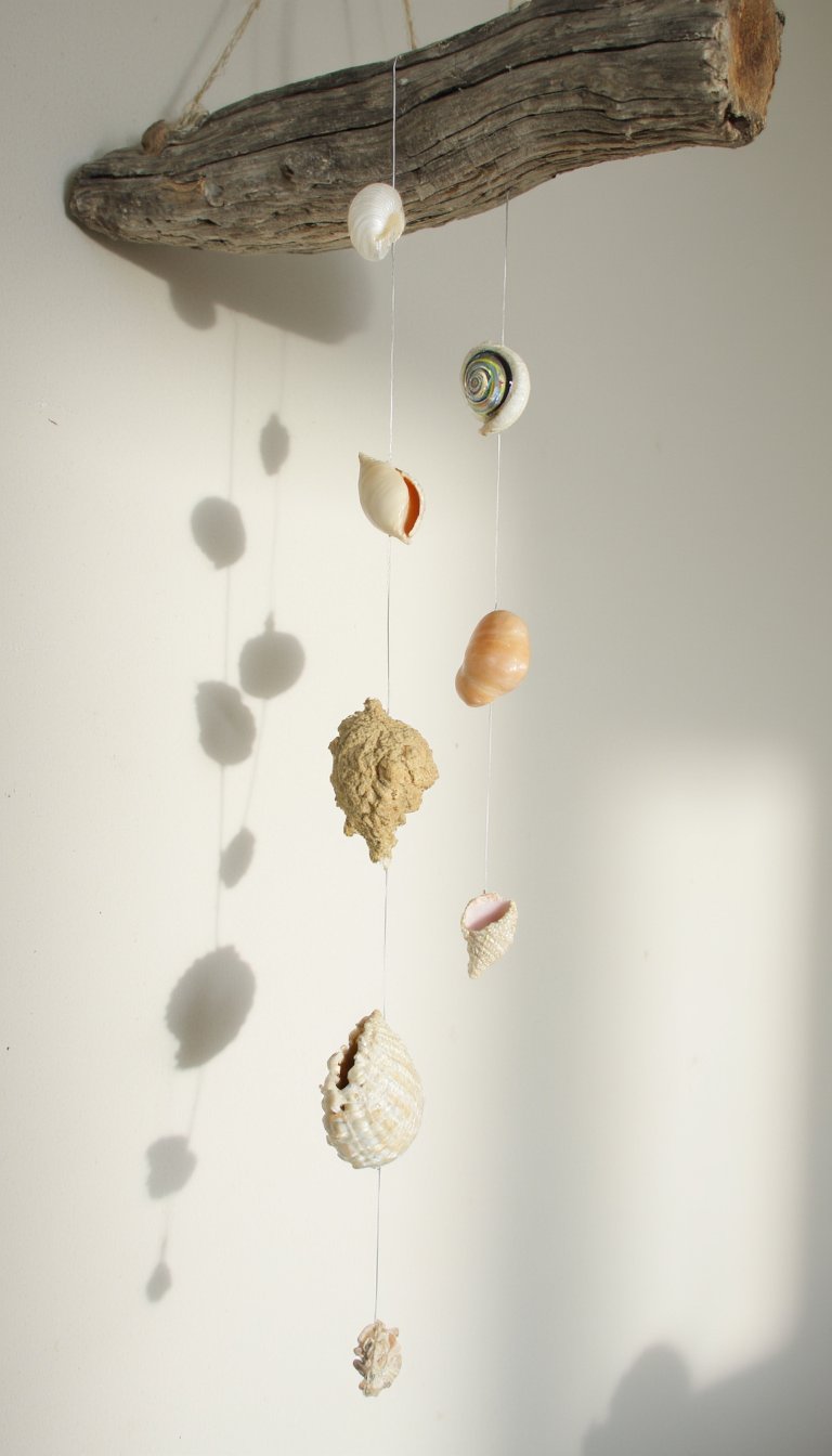 10. Driftwood and Shell Mobile