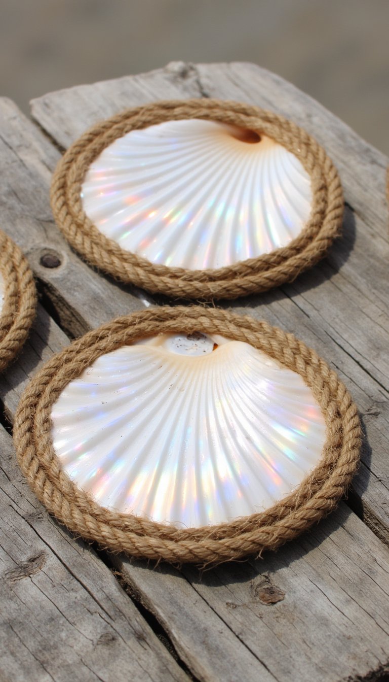 14. Nautical Coasters with Rope Trim