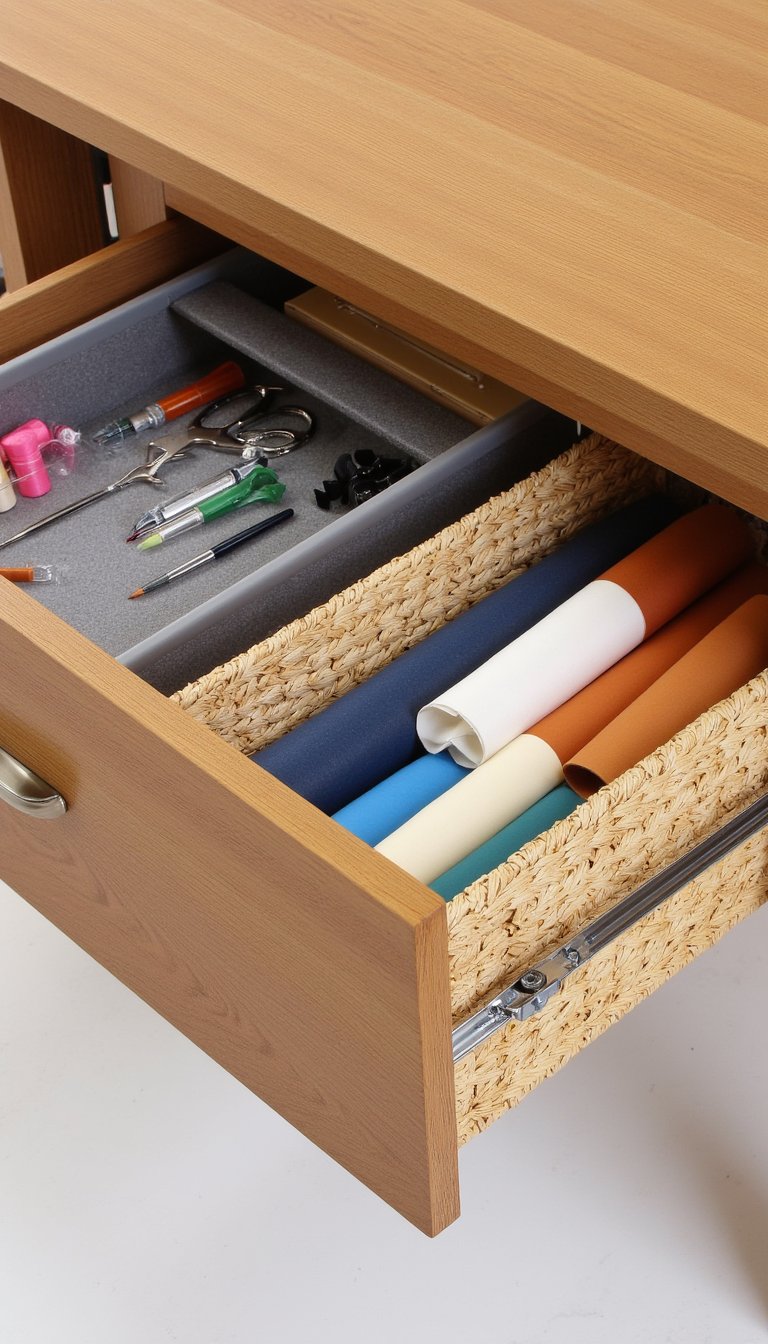 9. Under-Table Drawers or Baskets