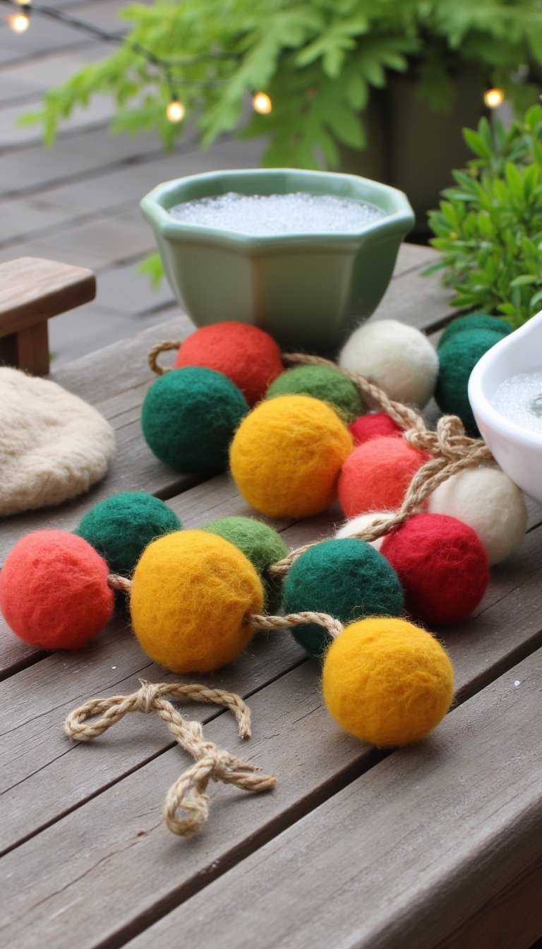 13. Felted Wool Ball Garland