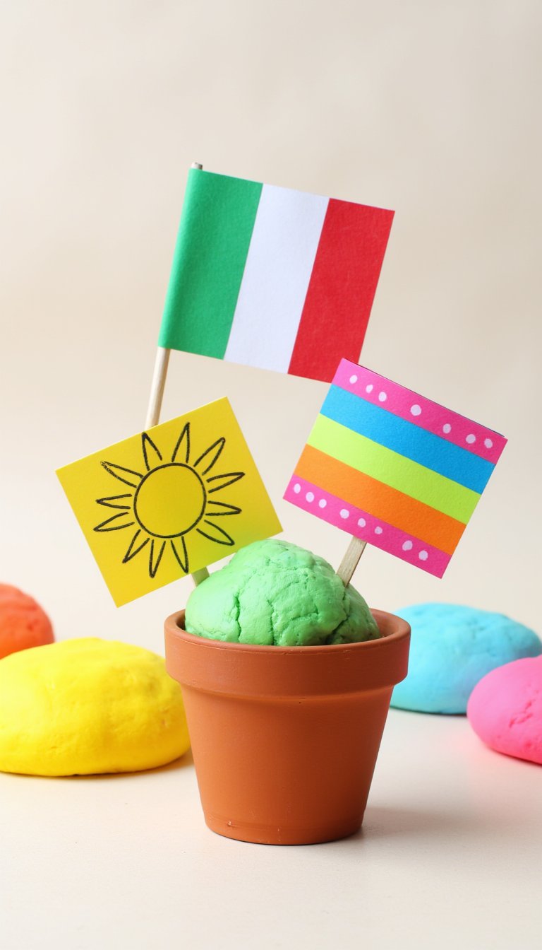 8. Fiesta Flags with Craft Sticks