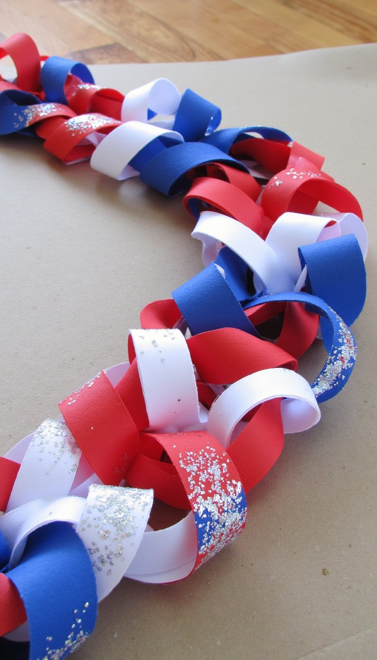20. Patriotic Paper Chain Garland