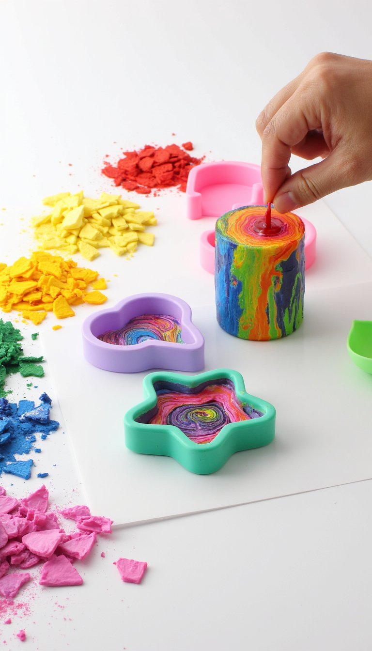 17. Broken Crayon Melting Art