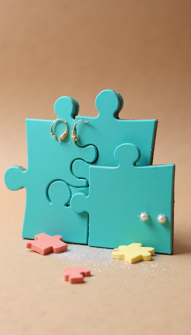 25. Puzzle Piece Jewelry Holder