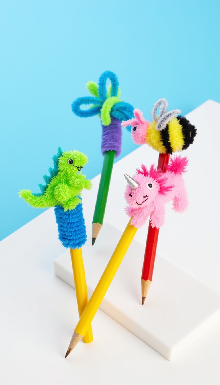 16. Whimsical Pencil Toppers