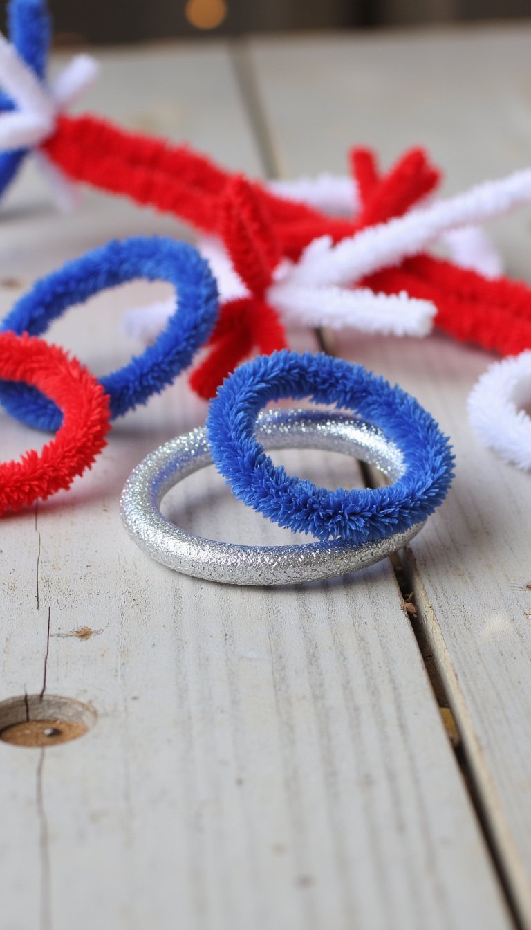 17. Firework Rings from Pipe Cleaners