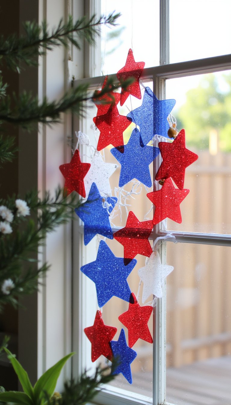 9. Glittery Star Window Clings