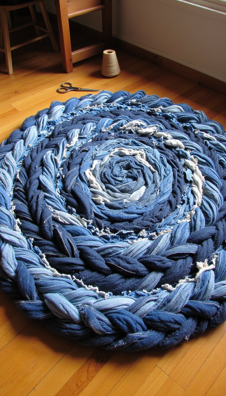 29. Upcycled Denim Jeans Rag Rug