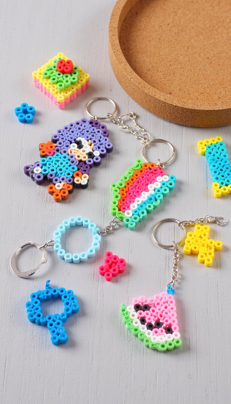 15. Perler Bead Magnets & Keychains