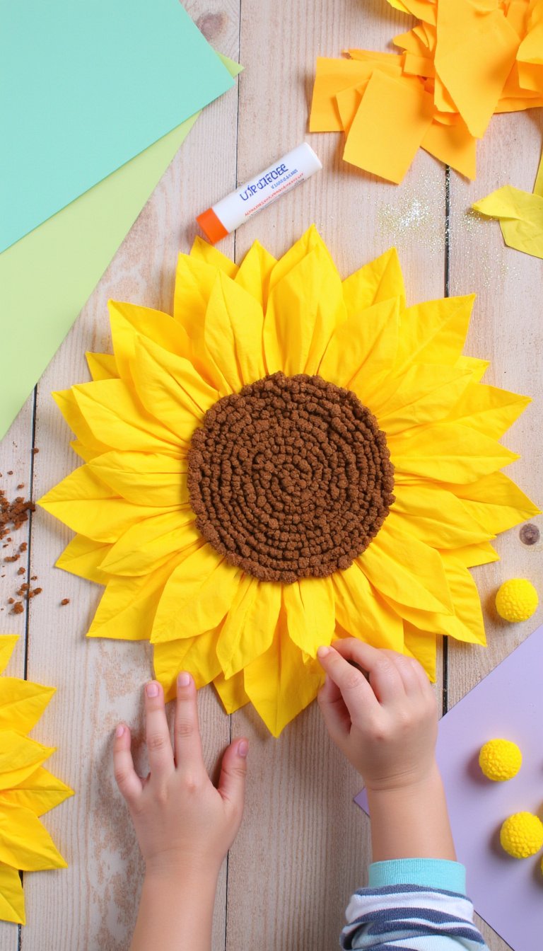 6. Tissue Paper Sunflowers